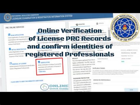 verification of prc license|Registration Division .